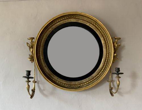 a regency convex mirror - CATEGORY: ANTIQUE MIRRORS - DATED REGENCY