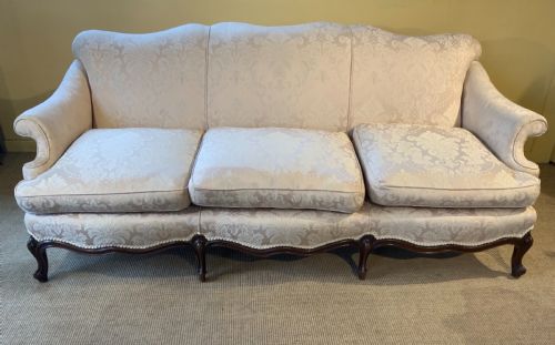 a late 19th century upholstered settee - CATEGORY: ANTIQUE SOFAS - DATED VICTORIAN