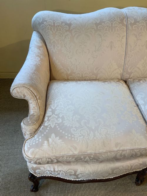 A LATE 19TH CENTURY UPHOLSTERED SETTEE - ADDITIONAL PHOTO 5
