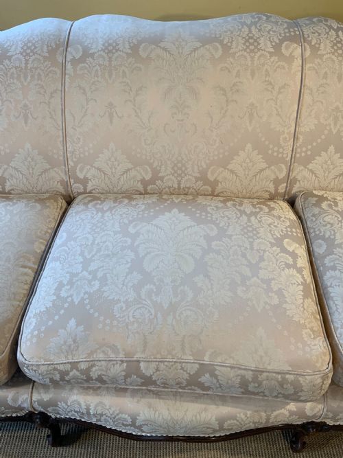 A LATE 19TH CENTURY UPHOLSTERED SETTEE - ADDITIONAL PHOTO 6