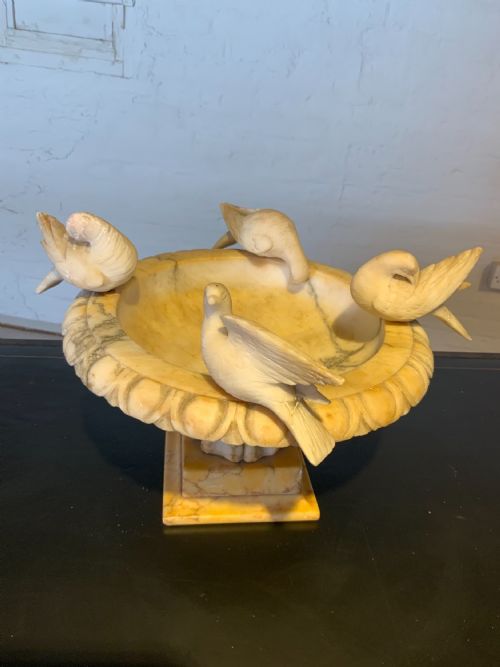 grand tour sienna marble and alabaster tazza - CATEGORY: ANTIQUE MISCELLANEOUS - DATED 1880