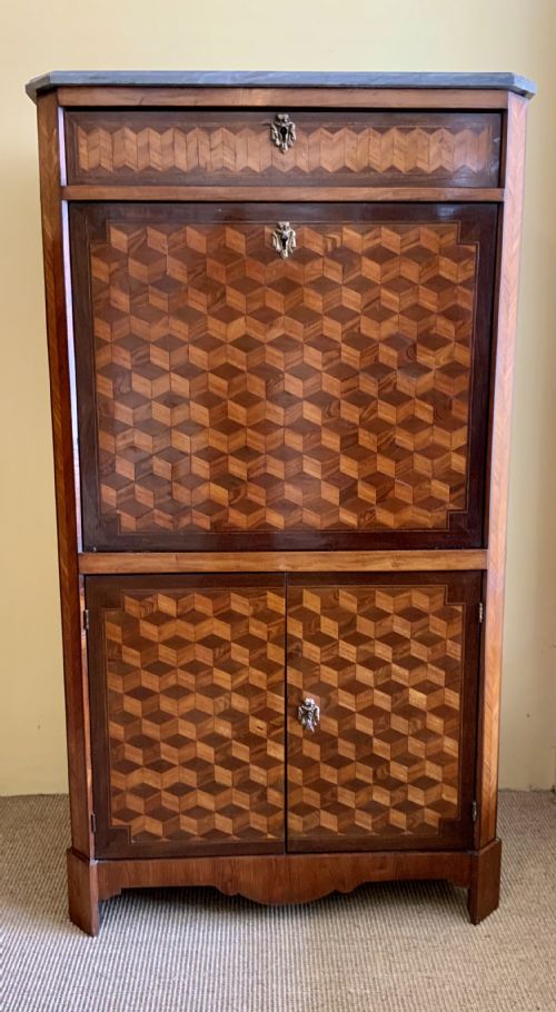 a french parquetry veneered secretaire - CATEGORY: ANTIQUE BUREAU - DATED 18TH CENTURY