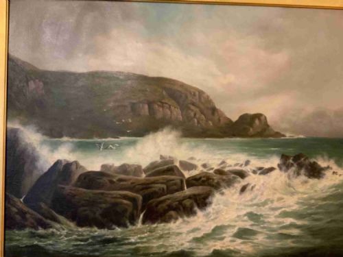 SEA SCAPE OIL PAINTING ON CANVAS - ADDITIONAL PHOTO 2
