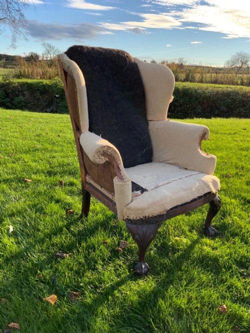19th century wingback armchair - CATEGORY: ANTIQUE CHAIRS - DATED 19TH CENTURY