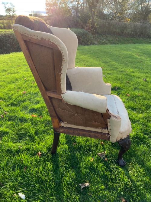 19TH CENTURY WINGBACK ARMCHAIR - ADDITIONAL PHOTO 5