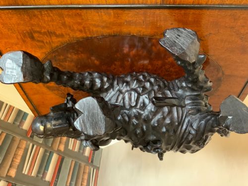 A LARGE PAIR OF CHINESE CARVED WOOD WATER BUFFALO - ADDITIONAL PHOTO 9