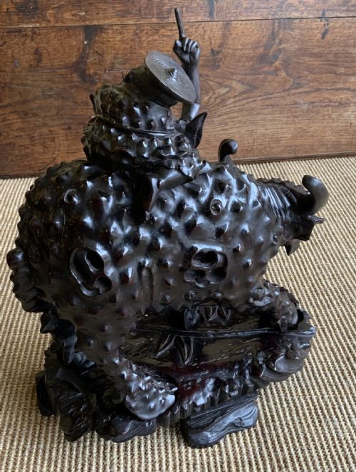A LARGE PAIR OF CHINESE CARVED WOOD WATER BUFFALO - ADDITIONAL PHOTO 10