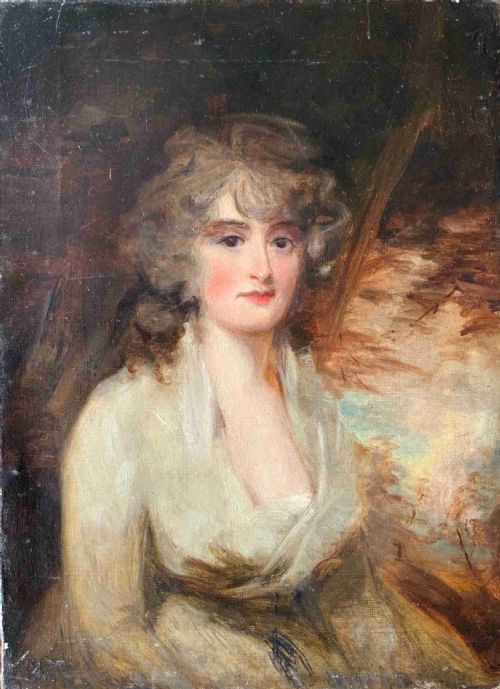 georgian portrait oil on canvas - CATEGORY: ANTIQUE ART - DATED 19TH CENTURY
