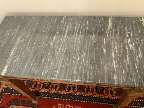 MAHOGANY AND MARBLE CONSOLE TABLE - ADDITIONAL PHOTO 9