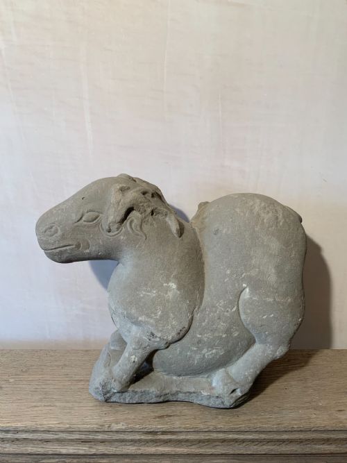 chinese carved stone deer tang dynasty - CATEGORY: ANTIQUE SCULPTURES - DATED BEFORE 1700