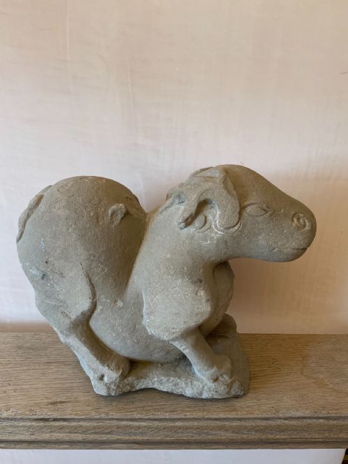 CHINESE CARVED STONE DEER TANG DYNASTY - ADDITIONAL PHOTO 3