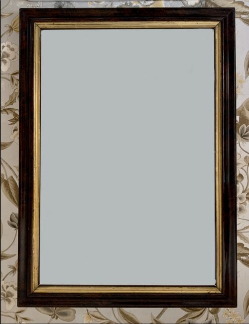 19th century faux walnut framed mirror - CATEGORY: ANTIQUE MIRRORS - DATED 19TH CENTURY