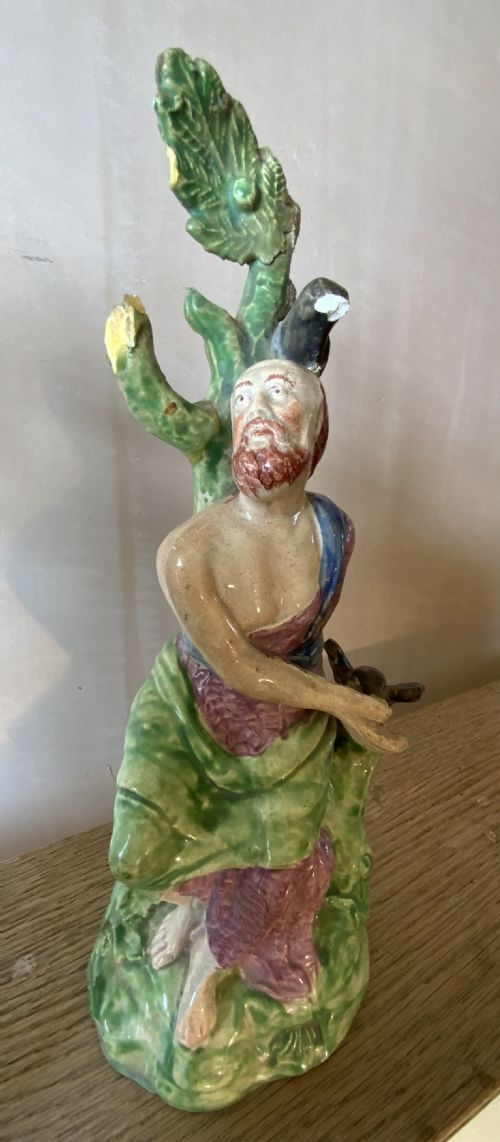 PAIR OF 18TH CENTURY STAFFORDSHIRE POTTERY FIGURES - ADDITIONAL PHOTO 2
