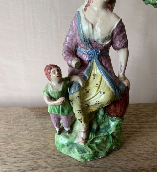 PAIR OF 18TH CENTURY STAFFORDSHIRE POTTERY FIGURES - ADDITIONAL PHOTO 8