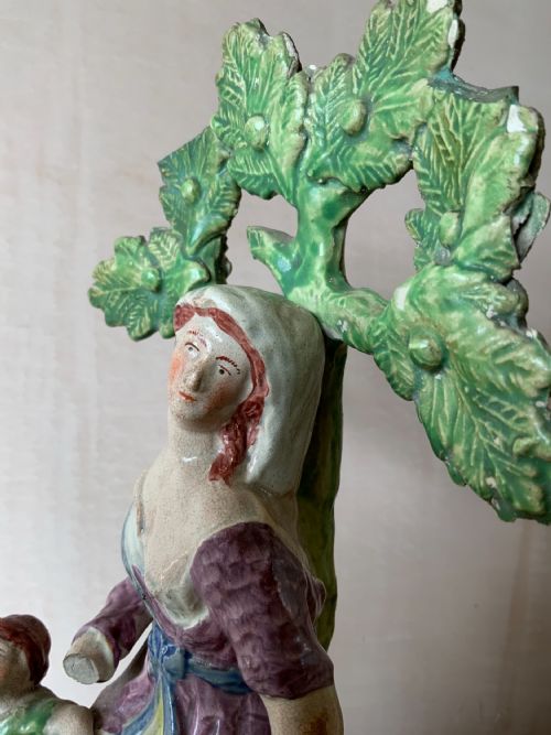 PAIR OF 18TH CENTURY STAFFORDSHIRE POTTERY FIGURES - ADDITIONAL PHOTO 7