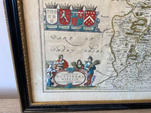 A 17TH CENTURY ENGRAVED MAP OF NOTTINGHAMSHIRE - ADDITIONAL PHOTO 4