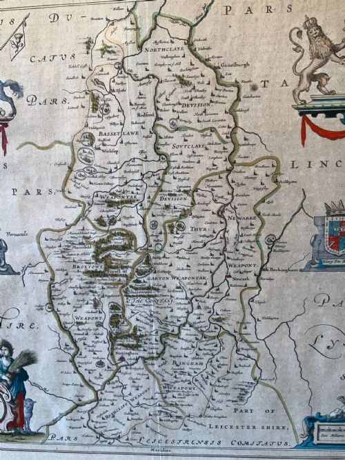 A 17TH CENTURY ENGRAVED MAP OF NOTTINGHAMSHIRE - ADDITIONAL PHOTO 3