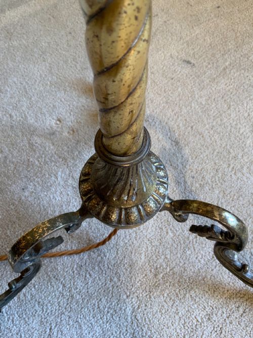 A GILT BRASS STANDARD LAMP - ADDITIONAL PHOTO 8
