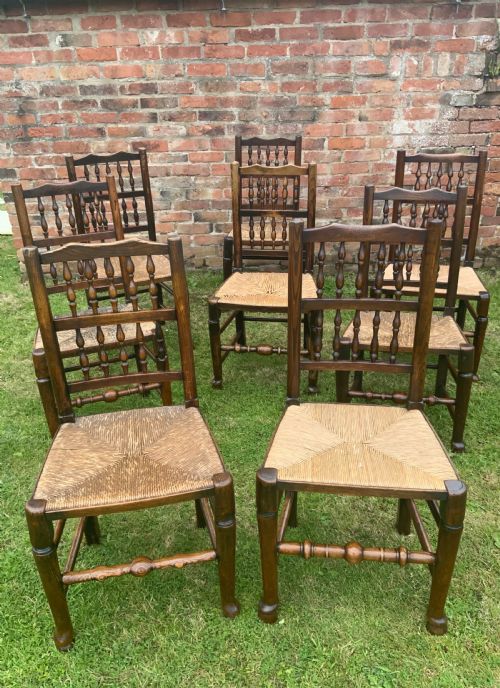 eight early 19th century elm dining chairs - CATEGORY: ANTIQUE CHAIRS - DATED 1800