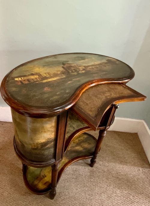 italian kidney shaped occasional table - CATEGORY: ANTIQUE CABINETS - DATED 1900