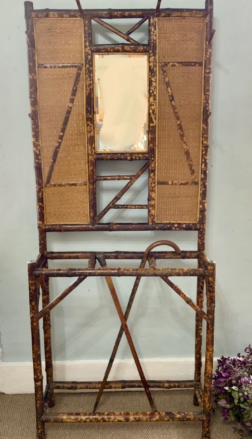 A LATE VICTORIAN BAMBOO FRAMED HALL STAND - ADDITIONAL PHOTO 1