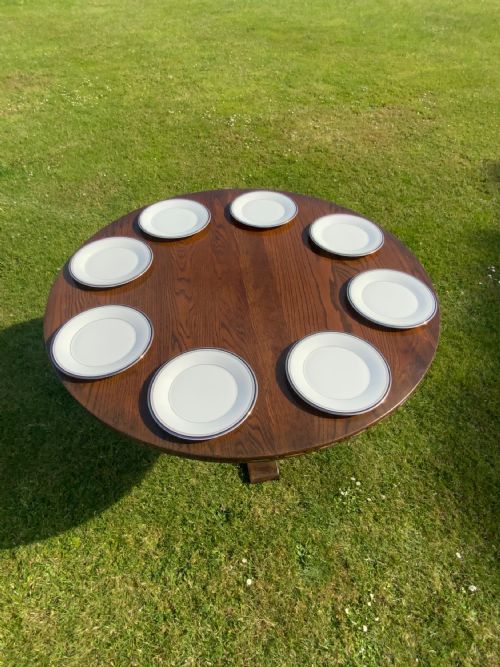 CIRCULAR OAK DINING TABLE - ADDITIONAL PHOTO 6