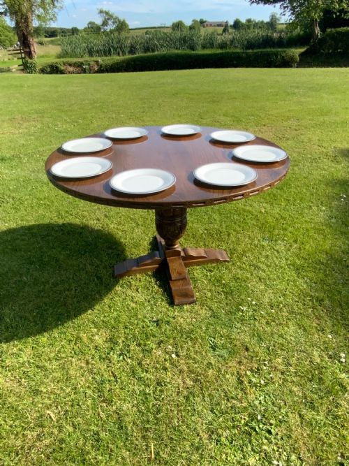 CIRCULAR OAK DINING TABLE - ADDITIONAL PHOTO 7