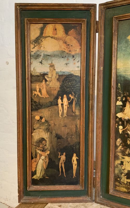 AN OLD HAND COLOURED ART PRINT ON PANEL - ADDITIONAL PHOTO 2