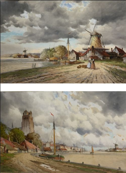 pair of watercolours by hermanus koekkoek the younger - CATEGORY: ANTIQUE ART - DATED 19TH CENTURY