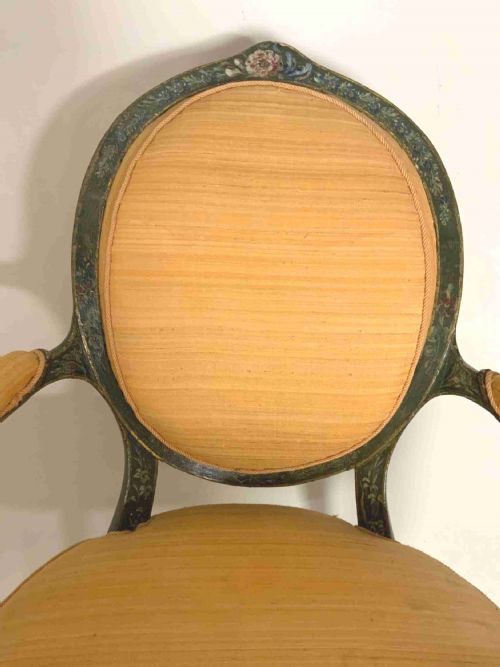 PAIR OF GEORGIAN PAINTED OPEN ARM CHAIRS - ADDITIONAL PHOTO 6