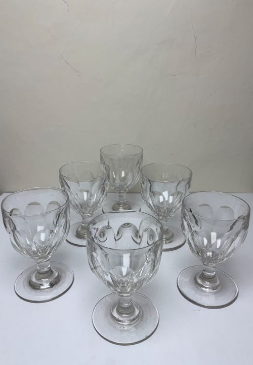 set six georgian glass rummers - CATEGORY: ANTIQUE GLASS - DATED GEORGIAN