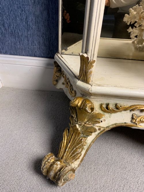 CREAM AND PARCEL GILT FLOOR STANDING SHELVES - ADDITIONAL PHOTO 8