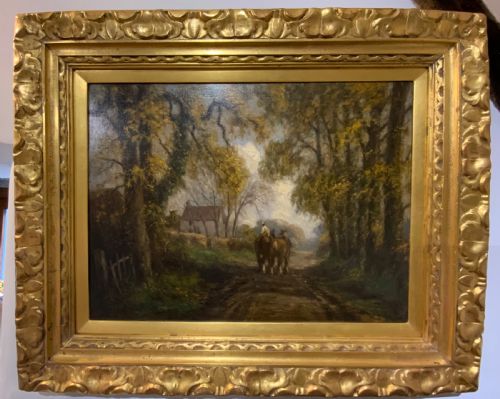 impressionist oil painting on canvas - CATEGORY: ANTIQUE ART - DATED 1900