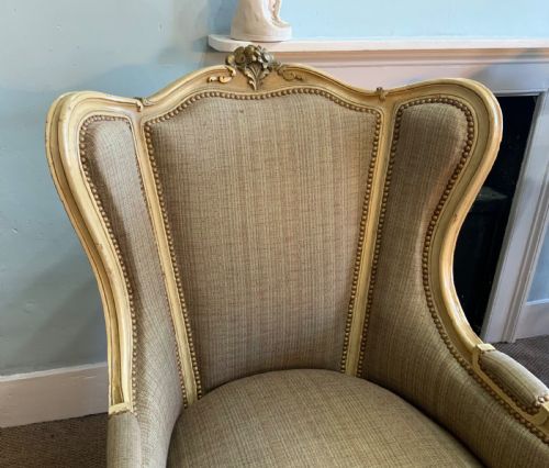 PAIR OF FRENCH WING ARM CHAIRS - ADDITIONAL PHOTO 2