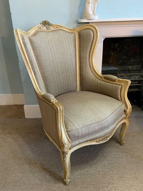 PAIR OF FRENCH WING ARM CHAIRS - ADDITIONAL PHOTO 1