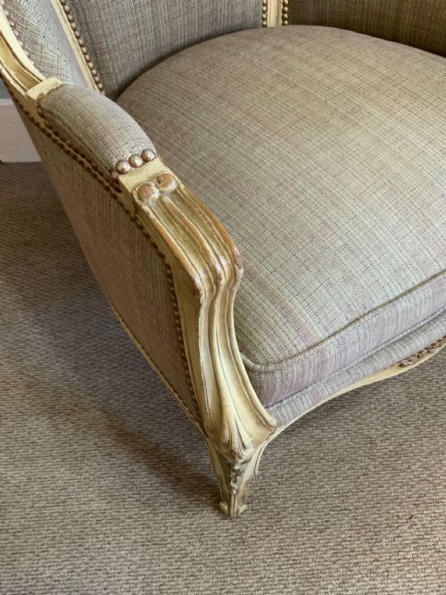 PAIR OF FRENCH WING ARM CHAIRS - ADDITIONAL PHOTO 3