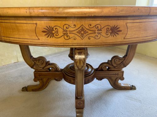 A CONTINENTAL MARQUETRY CENTRE OR DRUM TABLE - ADDITIONAL PHOTO 10