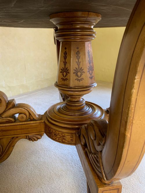 A CONTINENTAL MARQUETRY CENTRE OR DRUM TABLE - ADDITIONAL PHOTO 11