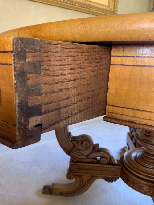 A CONTINENTAL MARQUETRY CENTRE OR DRUM TABLE - ADDITIONAL PHOTO 13