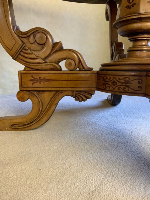 A CONTINENTAL MARQUETRY CENTRE OR DRUM TABLE - ADDITIONAL PHOTO 14
