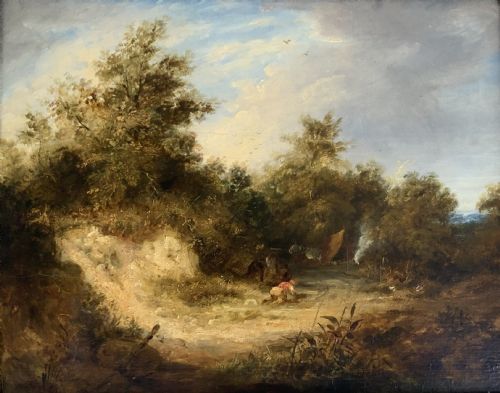 OIL PAINTING ON PANEL BY ALFRED VICKERS SENIOR - ADDITIONAL PHOTO 1