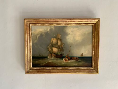 18th century dutch marine oil painting - CATEGORY: ANTIQUE ART - DATED 18TH CENTURY