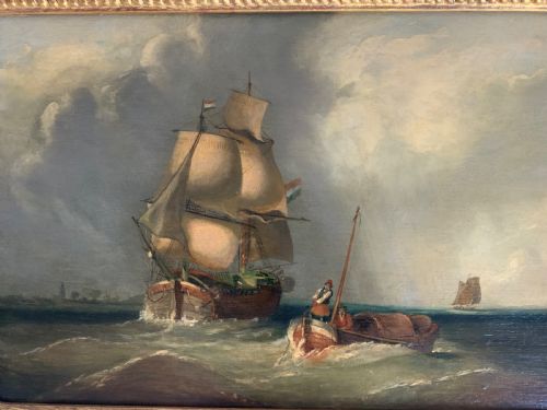 18TH CENTURY DUTCH MARINE OIL PAINTING - ADDITIONAL PHOTO 1