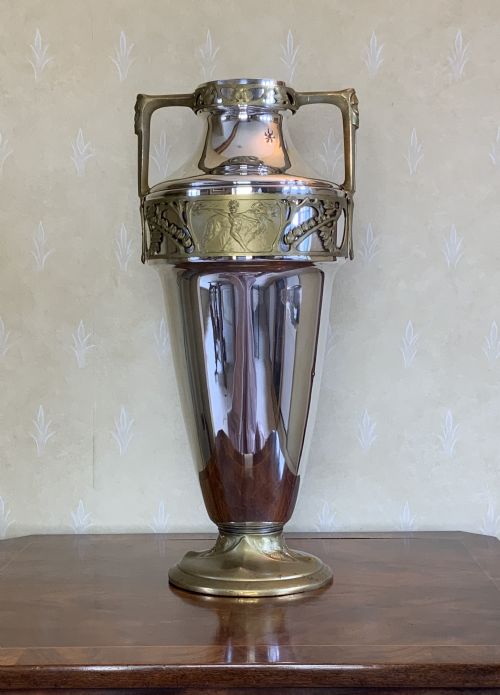 a large art nouveau chrome plated urn - CATEGORY: ANTIQUE METAL - DATED 1900