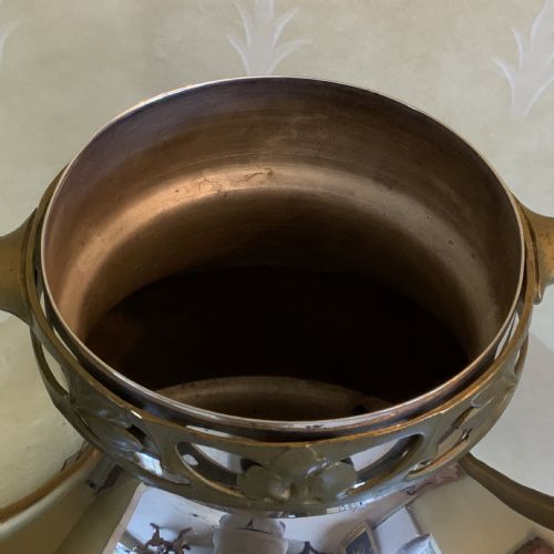 A LARGE ART NOUVEAU CHROME PLATED URN - ADDITIONAL PHOTO 5