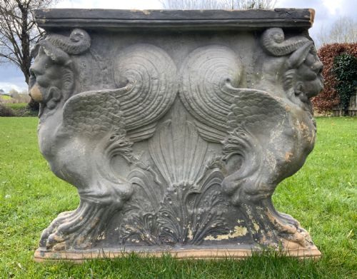 A PAIR OF EARLY 19TH CENTURY COADE STONE TABLE ENDS - ADDITIONAL PHOTO 2