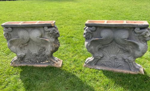 a pair of early 19th century coade stone table ends - CATEGORY: ANTIQUE MISCELLANEOUS - DATED REGENCY