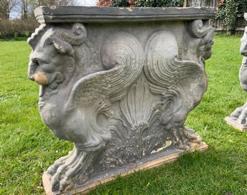A PAIR OF EARLY 19TH CENTURY COADE STONE TABLE ENDS - ADDITIONAL PHOTO 6