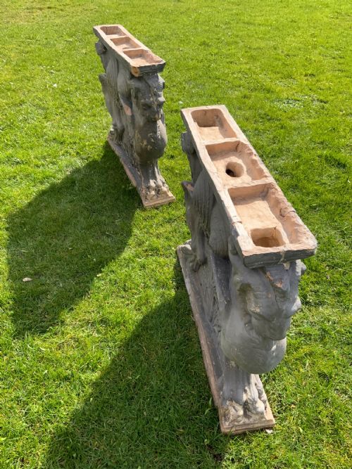A PAIR OF EARLY 19TH CENTURY COADE STONE TABLE ENDS - ADDITIONAL PHOTO 3