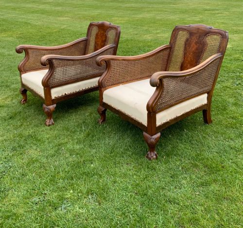 AN EDWARDIAN BERGERE SUITE - ADDITIONAL PHOTO 2